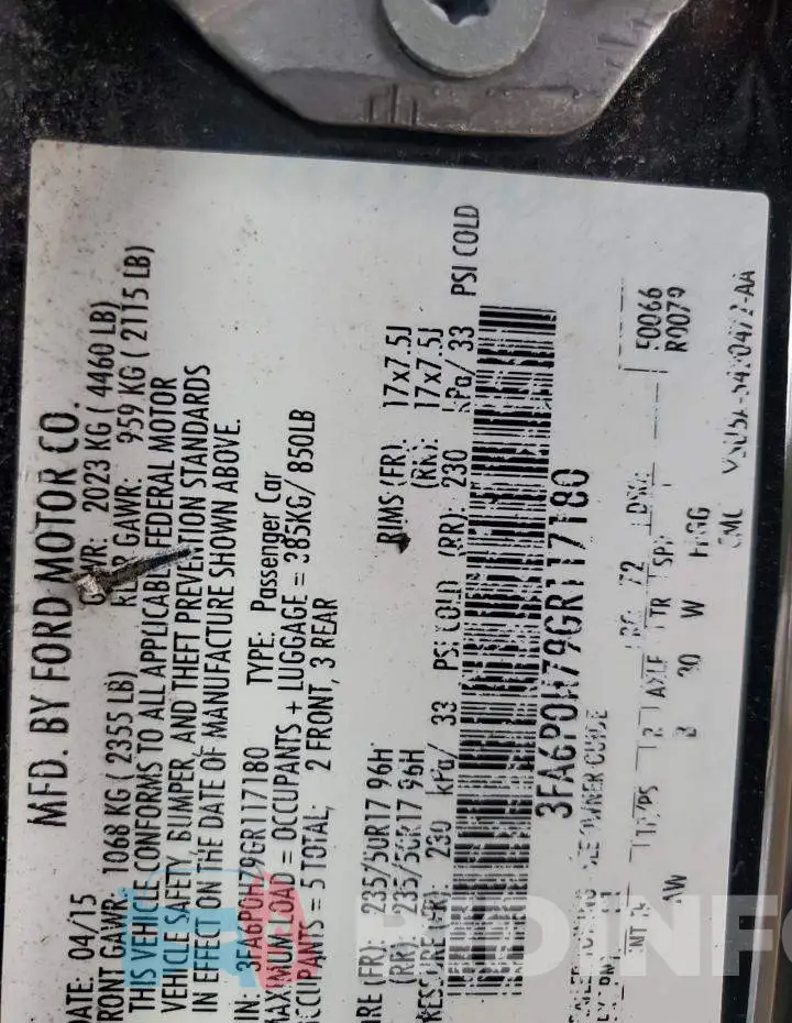 3FA6P0H79GR117180 Photo# 12