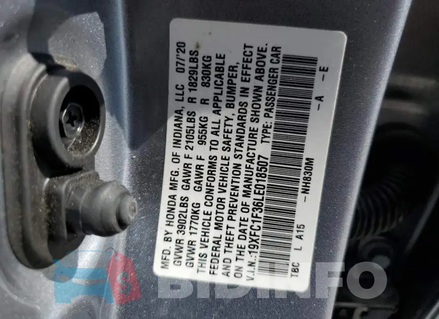 19XFC1F36LE018507 Photo# 12
