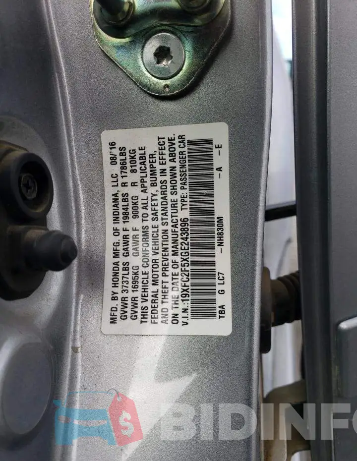 19XFC2F5XGE243896 Photo# 12