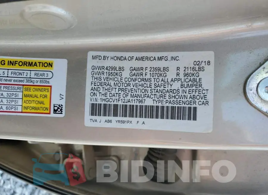 1HGCV1F12JA117967 Photo# 12