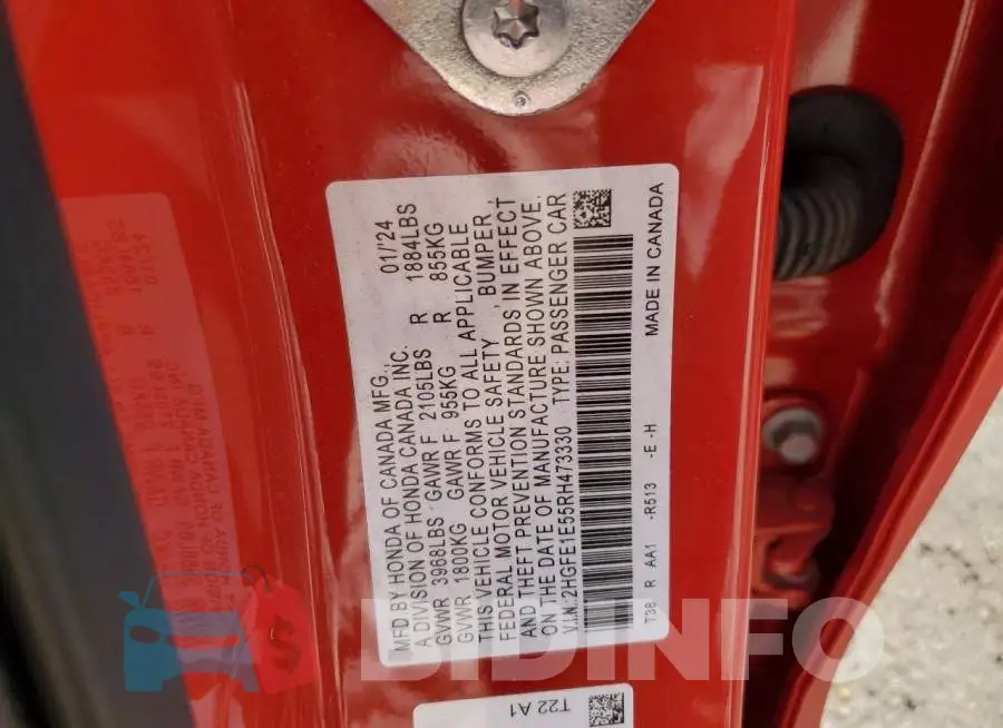 2HGFE1E55RH473330 Photo# 12