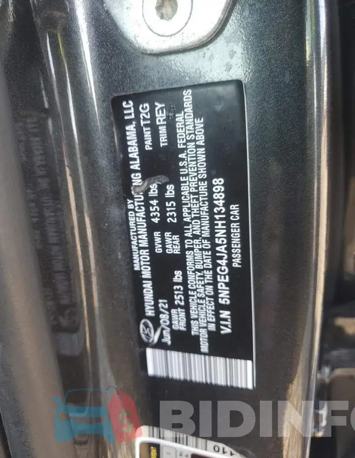 5NPEG4JA5NH134898 Photo# 12