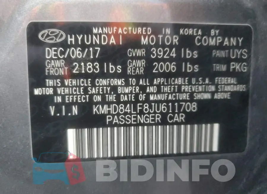 KMHD84LF8JU611708 Photo# 12