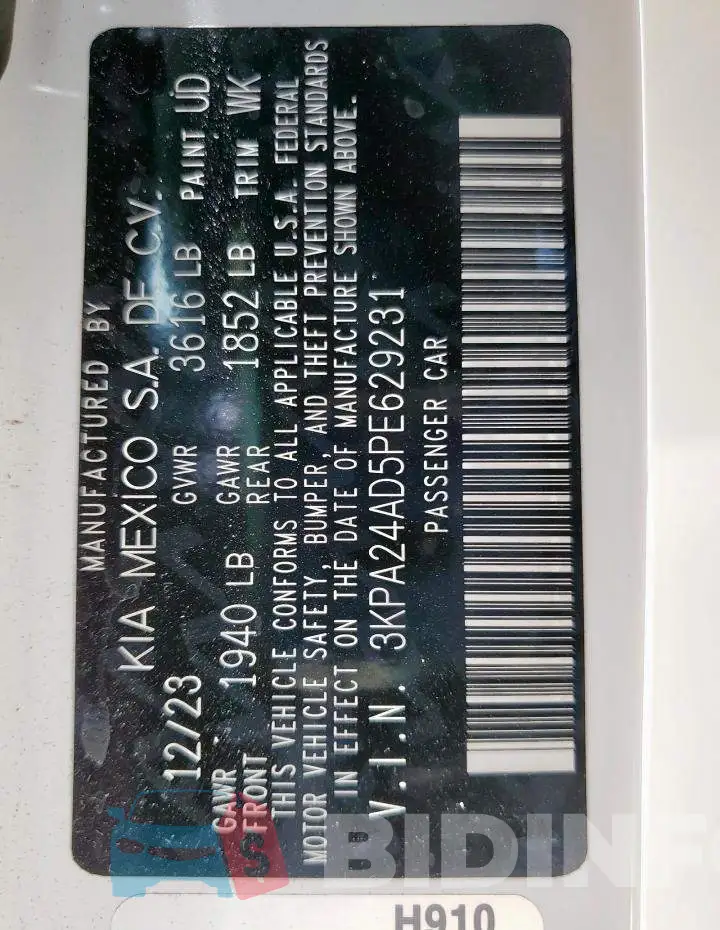 3KPA24AD5PE629231 Photo# 13