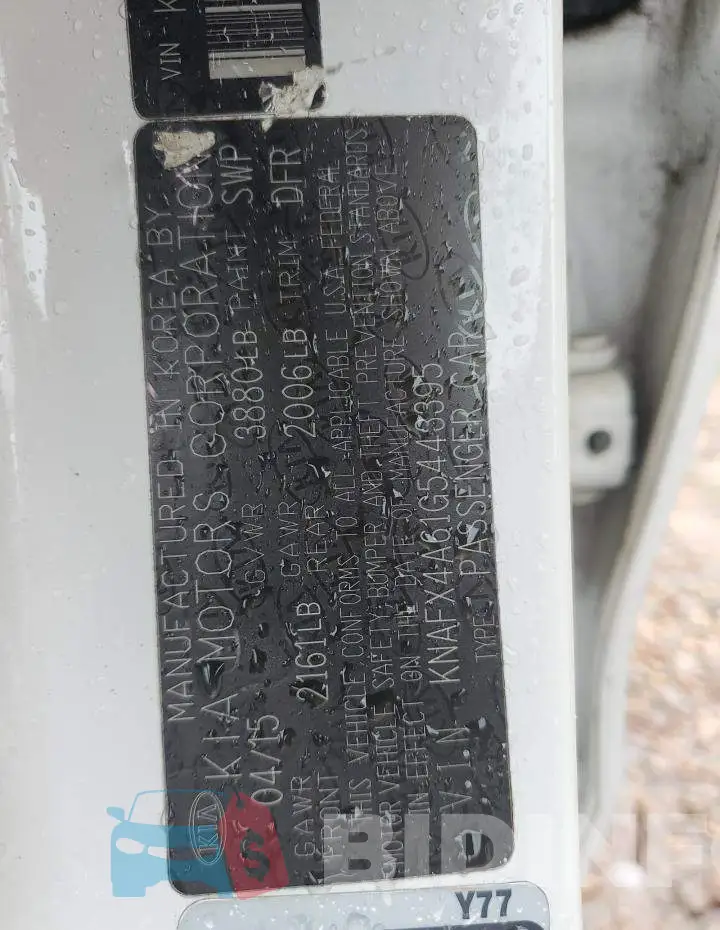 KNAFX4A61G5443395 Photo# 12
