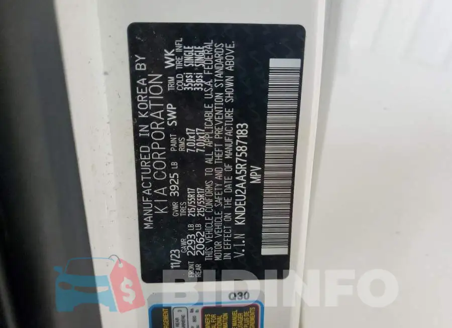 KNDEU2AA5R7587183 Photo# 14