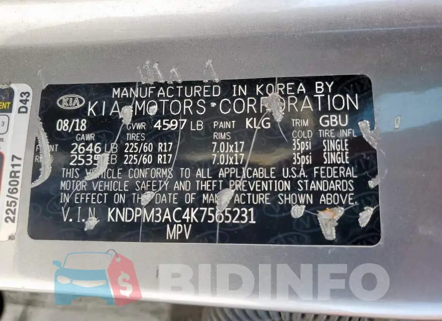 KNDPM3AC4K7565231 Photo# 13