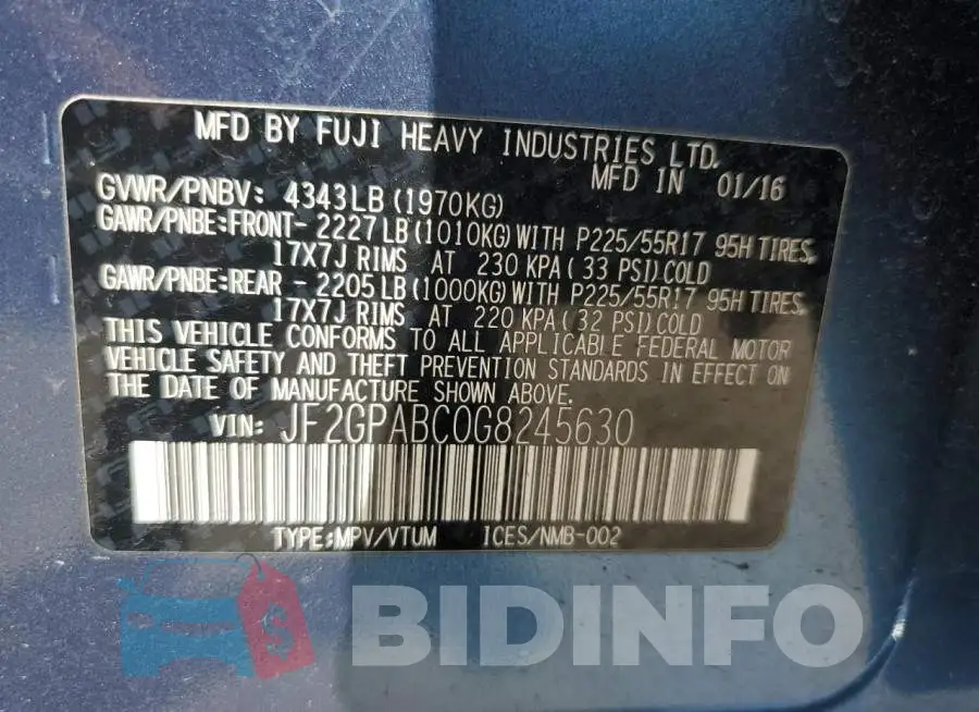 JF2GPABC0G8245630 Photo# 13