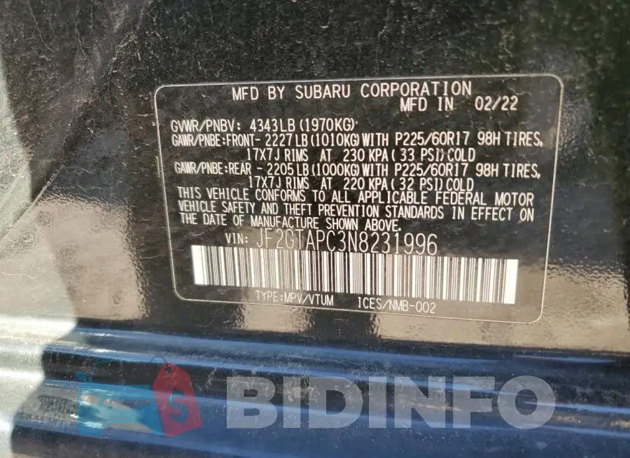 JF2GTAPC3N8231996 Photo# 12