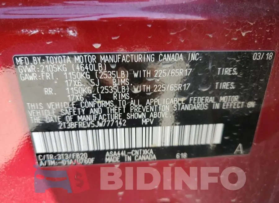 2T3BFREV5JW777142 Photo# 14