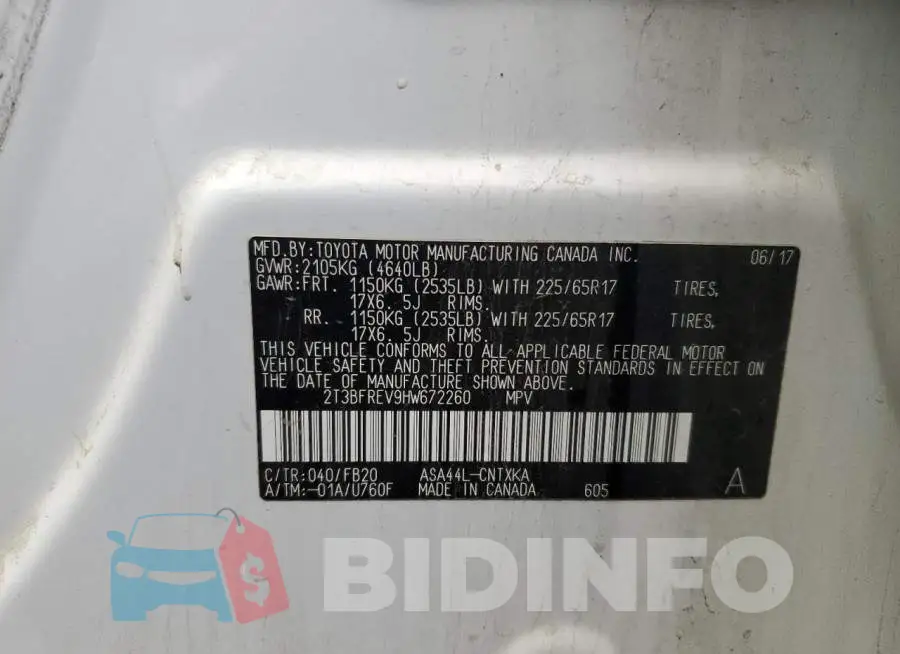 2T3BFREV9HW672260 Photo# 13