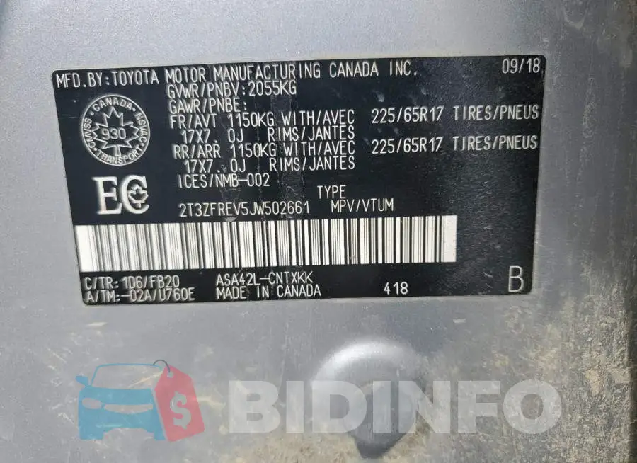 2T3ZFREV5JW502661 Photo# 14