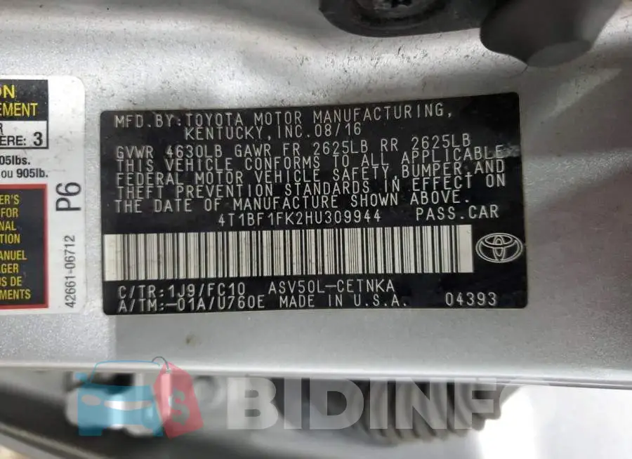 4T1BF1FK2HU309944 Photo# 12