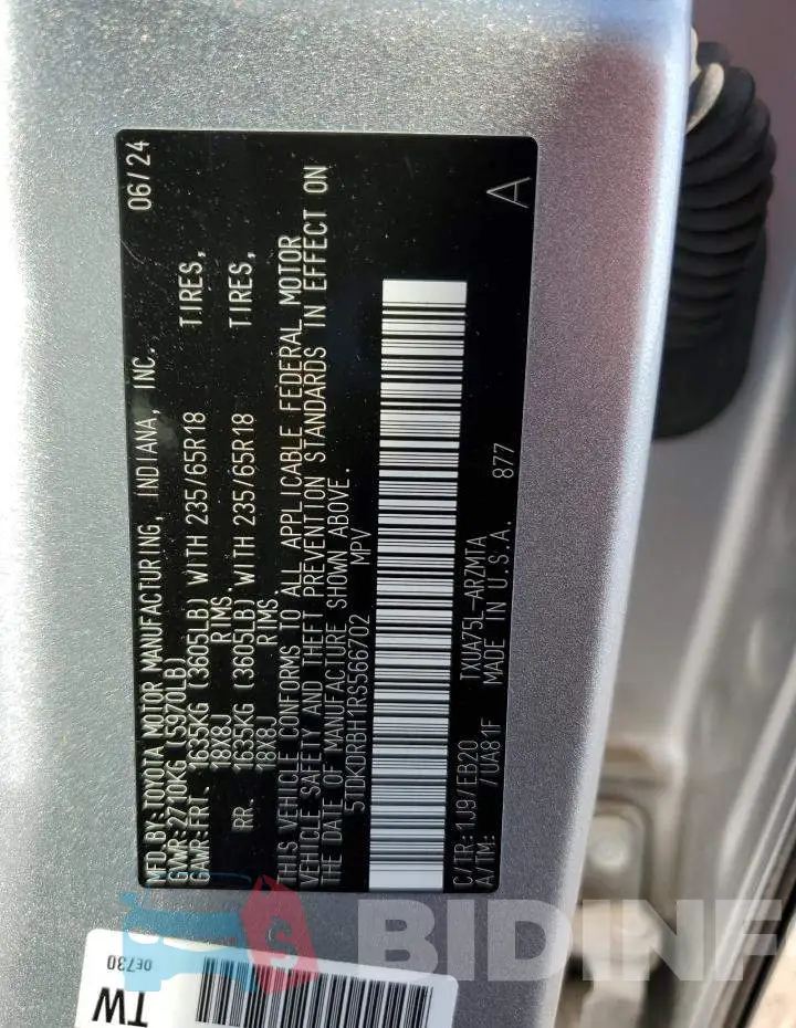 5TDKDRBH1RS566702 Photo# 12