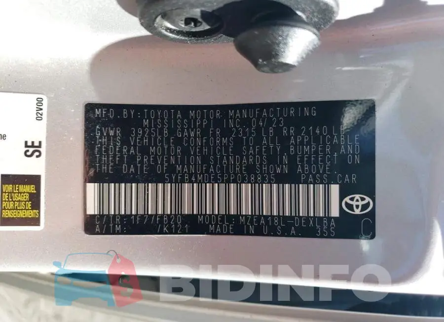 5YFB4MDE5PP038835 Photo# 12