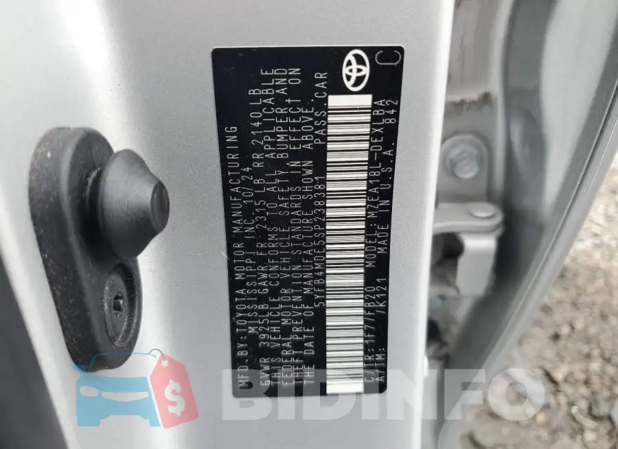 5YFB4MDE5SP238381 Photo# 12