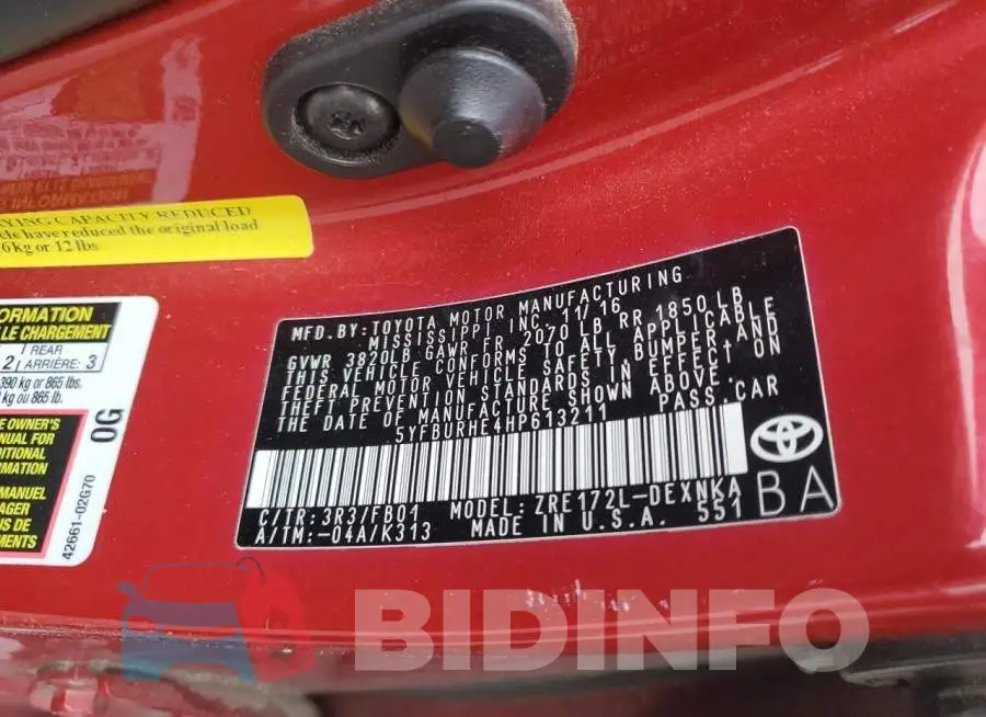 5YFBURHE4HP613211 Photo# 12