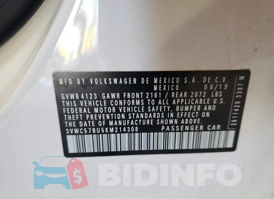 3VWC57BU5KM214308 Photo# 12