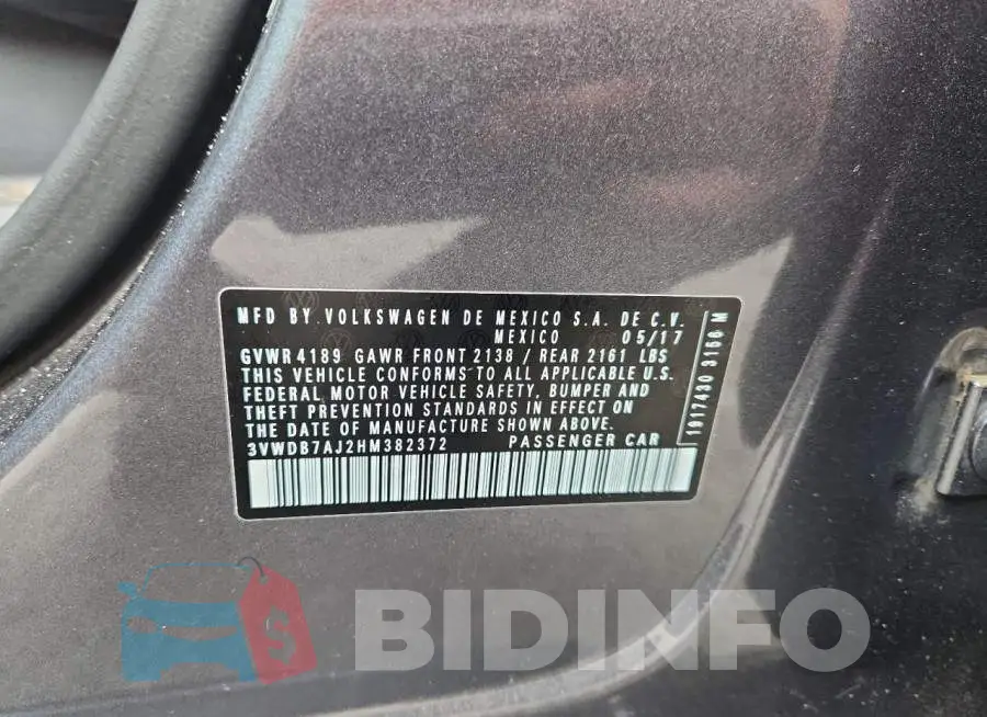 3VWDB7AJ2HM382372 Photo# 12