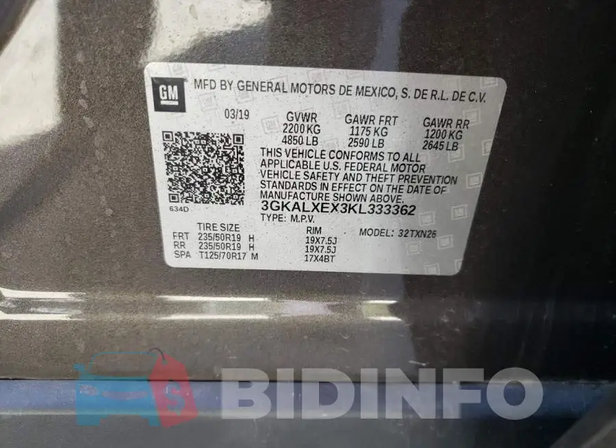 3GKALXEX3KL333362 Photo# 14