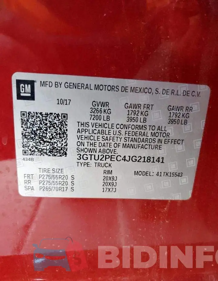3GTU2PEC4JG218141 Photo# 12