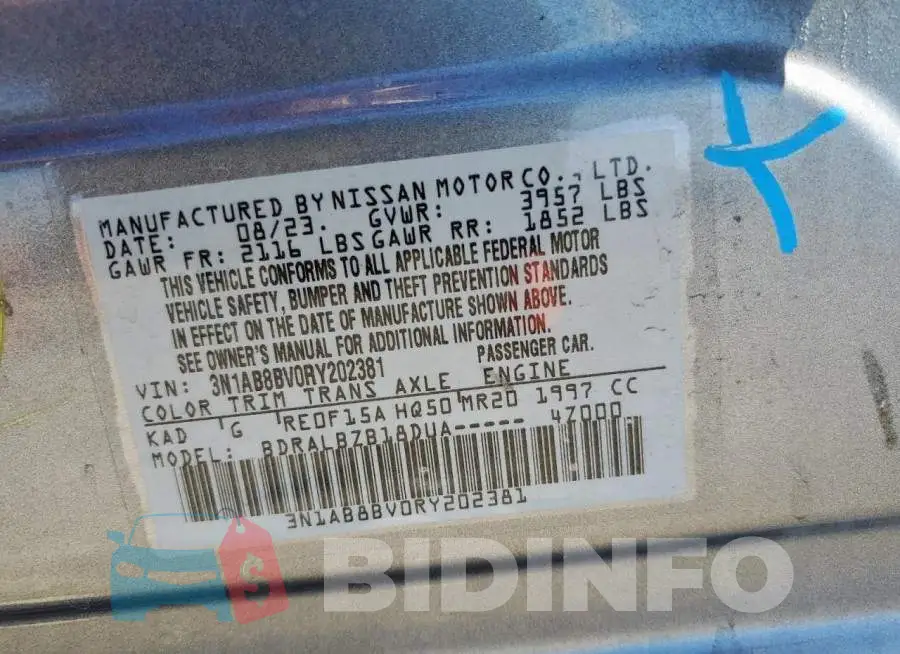 3N1AB8BV0RY202381 Photo# 13