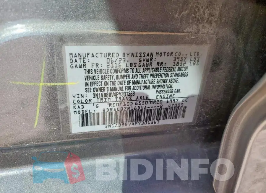 3N1AB8BV4PY301363 Photo# 12