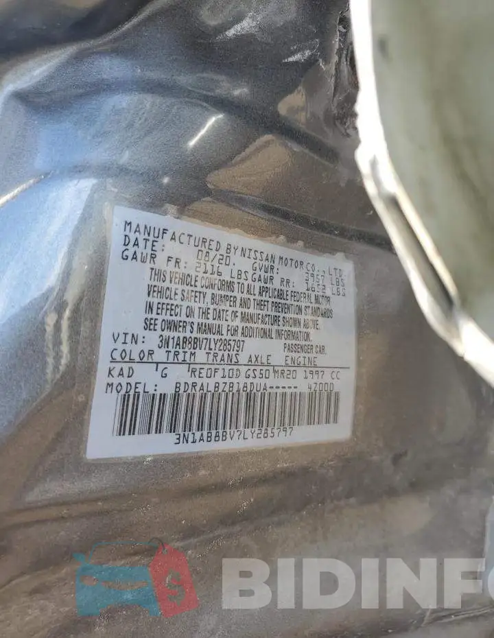 3N1AB8BV7LY285797 Photo# 12