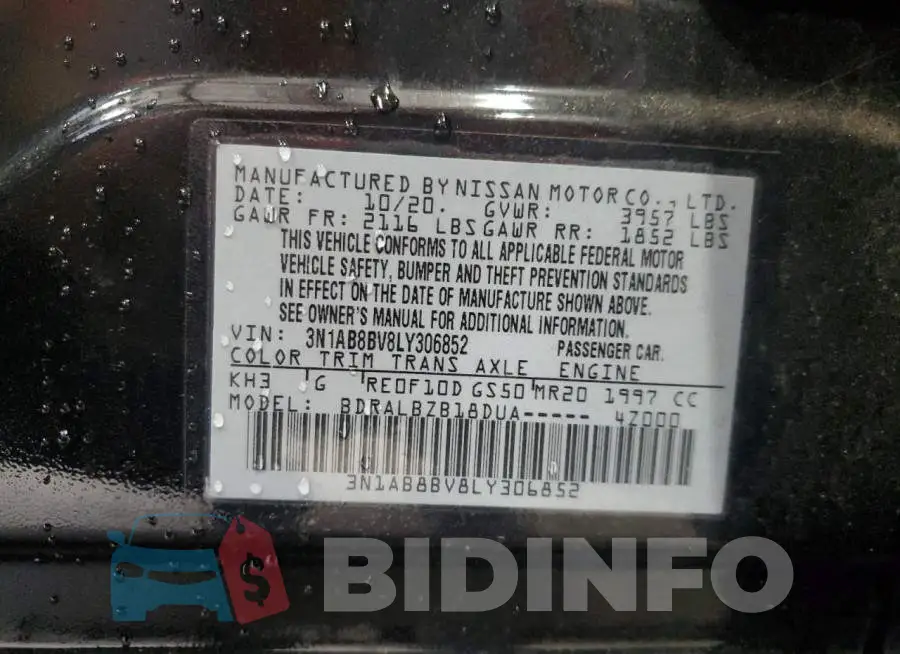 3N1AB8BV8LY306852 Photo# 12