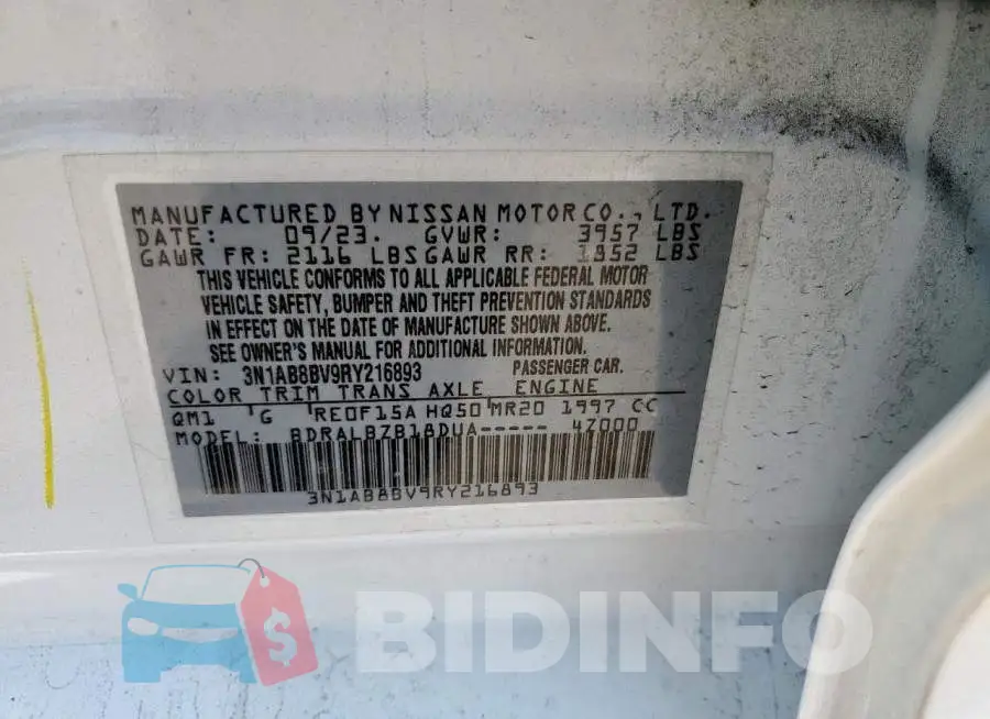 3N1AB8BV9RY216893 Photo# 13