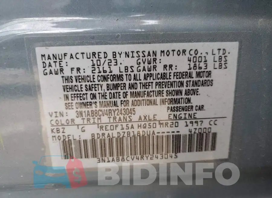 3N1AB8CV4RY243045 Photo# 13