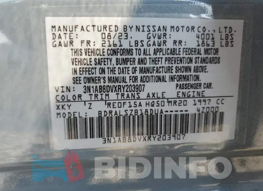 3N1AB8DVXRY203907 Photo# 12