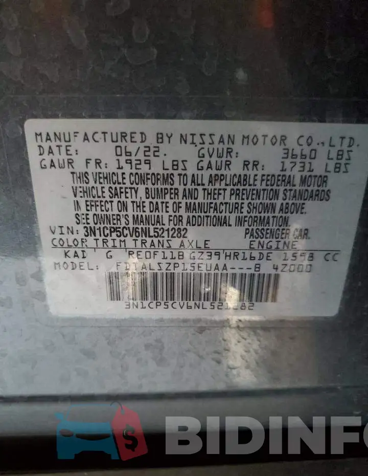 3N1CP5CV6NL521282 Photo# 13