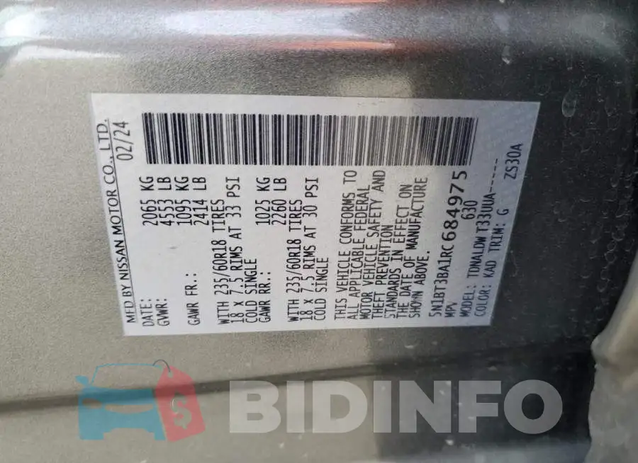 5N1BT3BA1RC684975 Photo# 13
