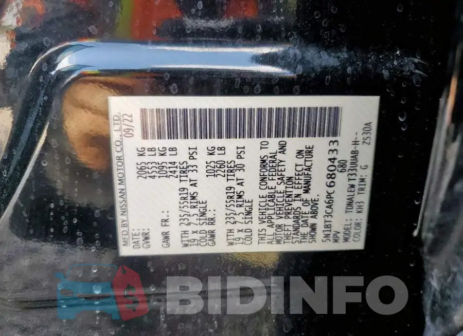 5N1BT3CA6PC680433 Photo# 14