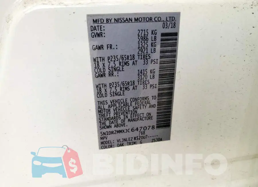 5N1DR2MMXJC647078 Photo# 13