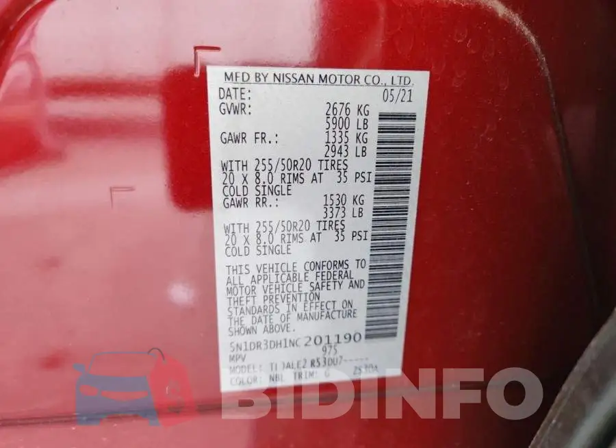 5N1DR3DH1NC201190 Photo# 13