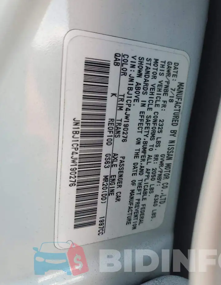 JN1BJ1CP4JW190276 Photo# 12