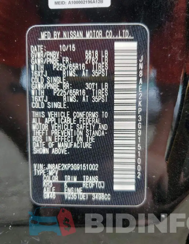JN8AE2KP3G9151002 Photo# 14