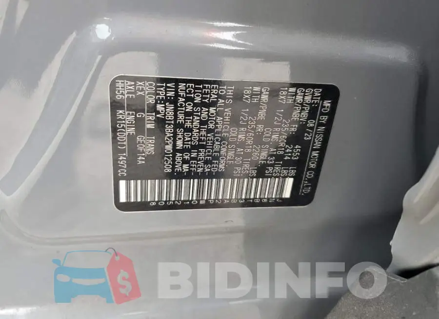 JN8BT3BA2PW012508 Photo# 14