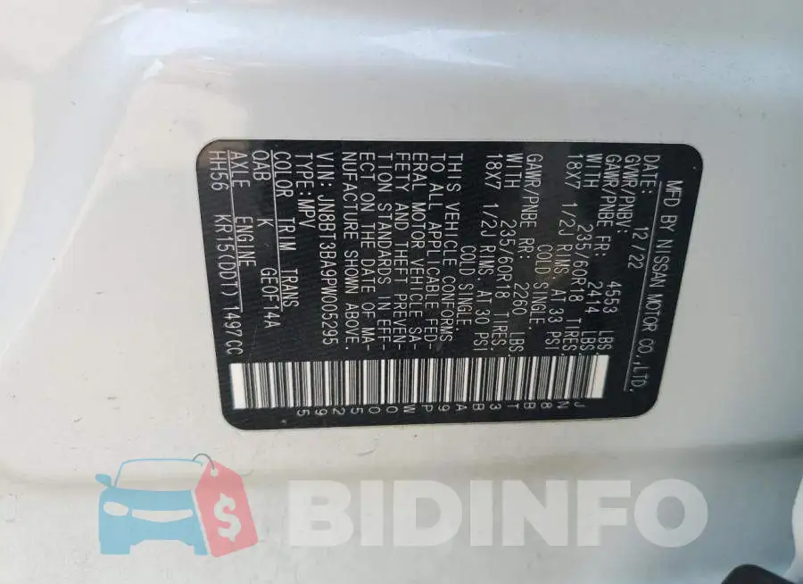 JN8BT3BA9PW005295 Photo# 13
