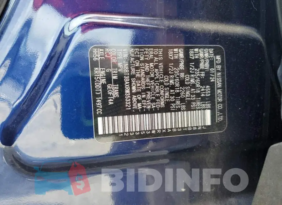 JN8BT3BAXRW353321 Photo# 14