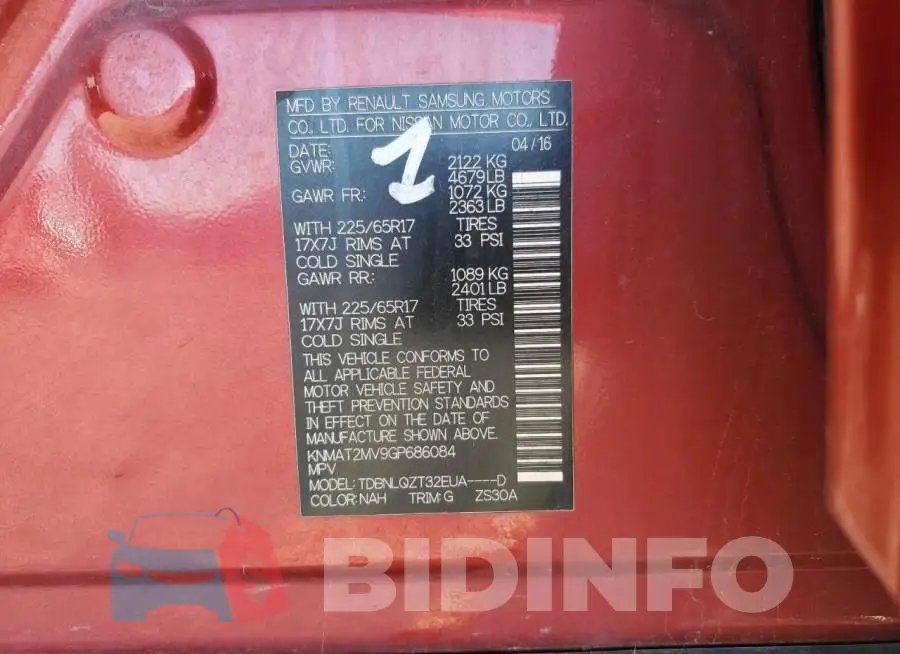 KNMAT2MV9GP686084 Photo# 13