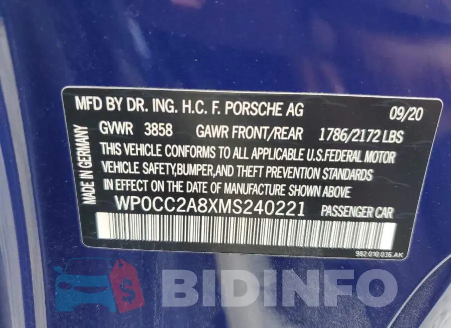 WP0CC2A8XMS240221 Photo# 12