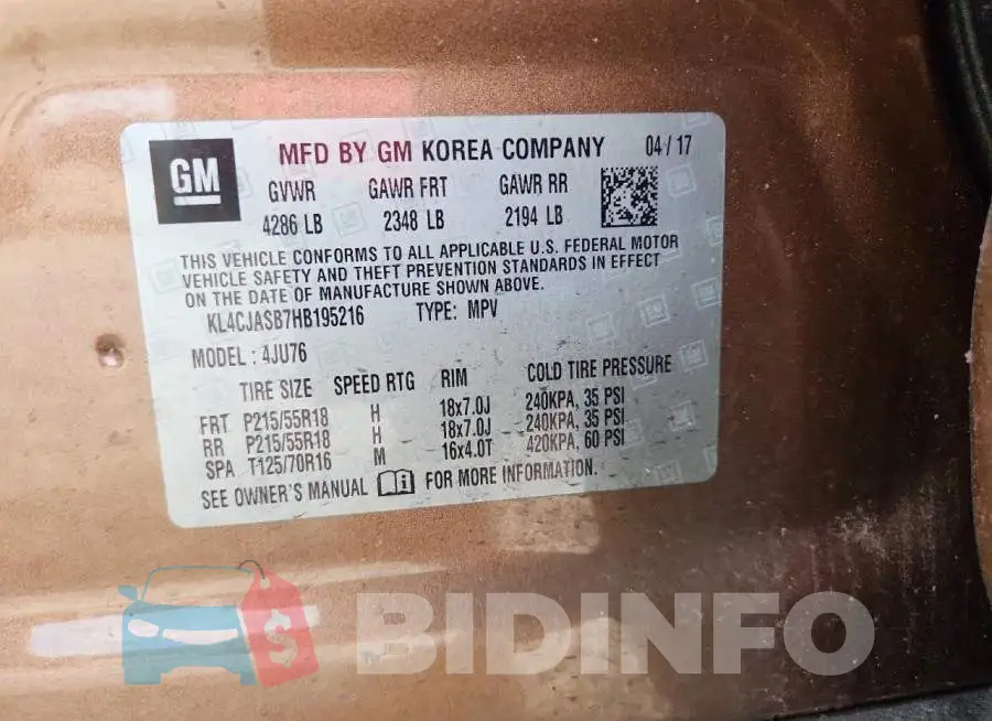 KL4CJASB7HB195216 Photo# 13