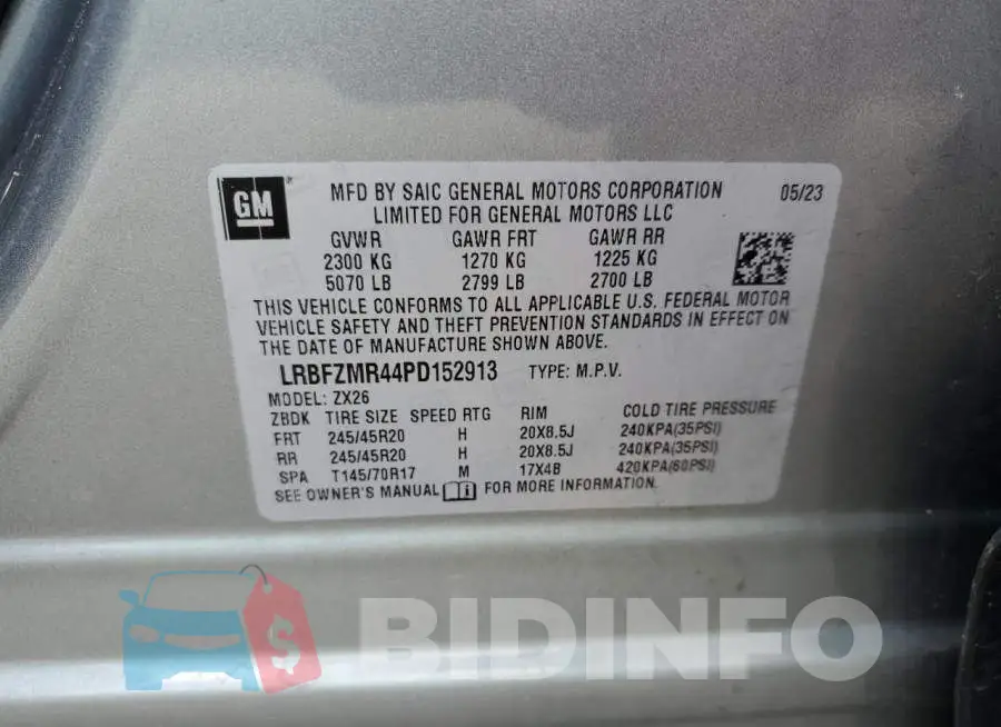 LRBFZMR44PD152913 Photo# 13