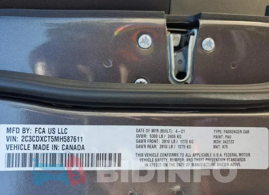 2C3CDXCT5MH587611 Photo# 12