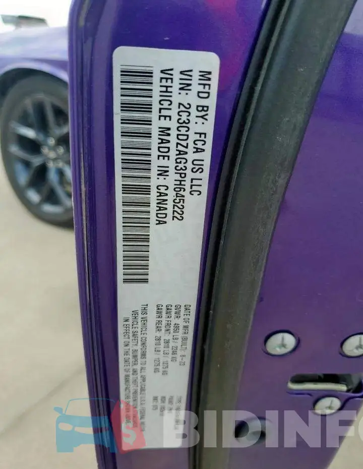 2C3CDZAG3PH645222 Photo# 13