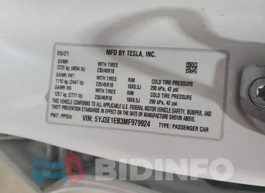 5YJ3E1EB3MF979924 Photo# 12