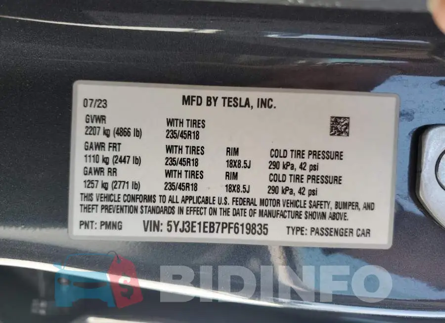 5YJ3E1EB7PF619835 Photo# 13